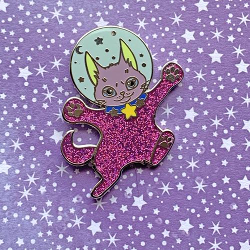 Astronaut Cat designer pin Pin Ash Evans