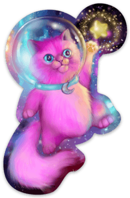 Astronaut Cat Sticker Sticker Ash Evans
