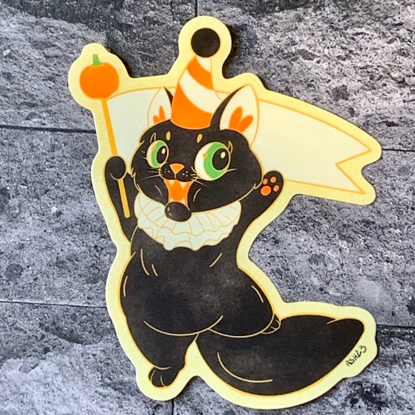 Bandleader Black Cat Halloween Sticker Sticker Ash Evans