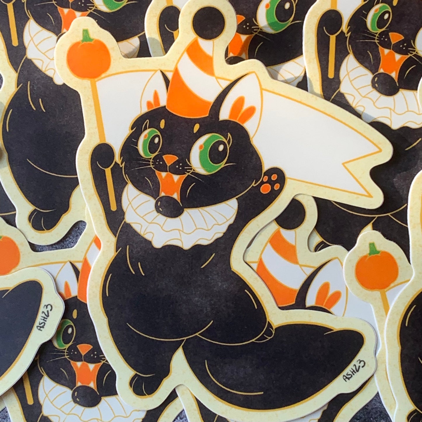 Bandleader Black Cat Halloween Sticker Sticker Ash Evans