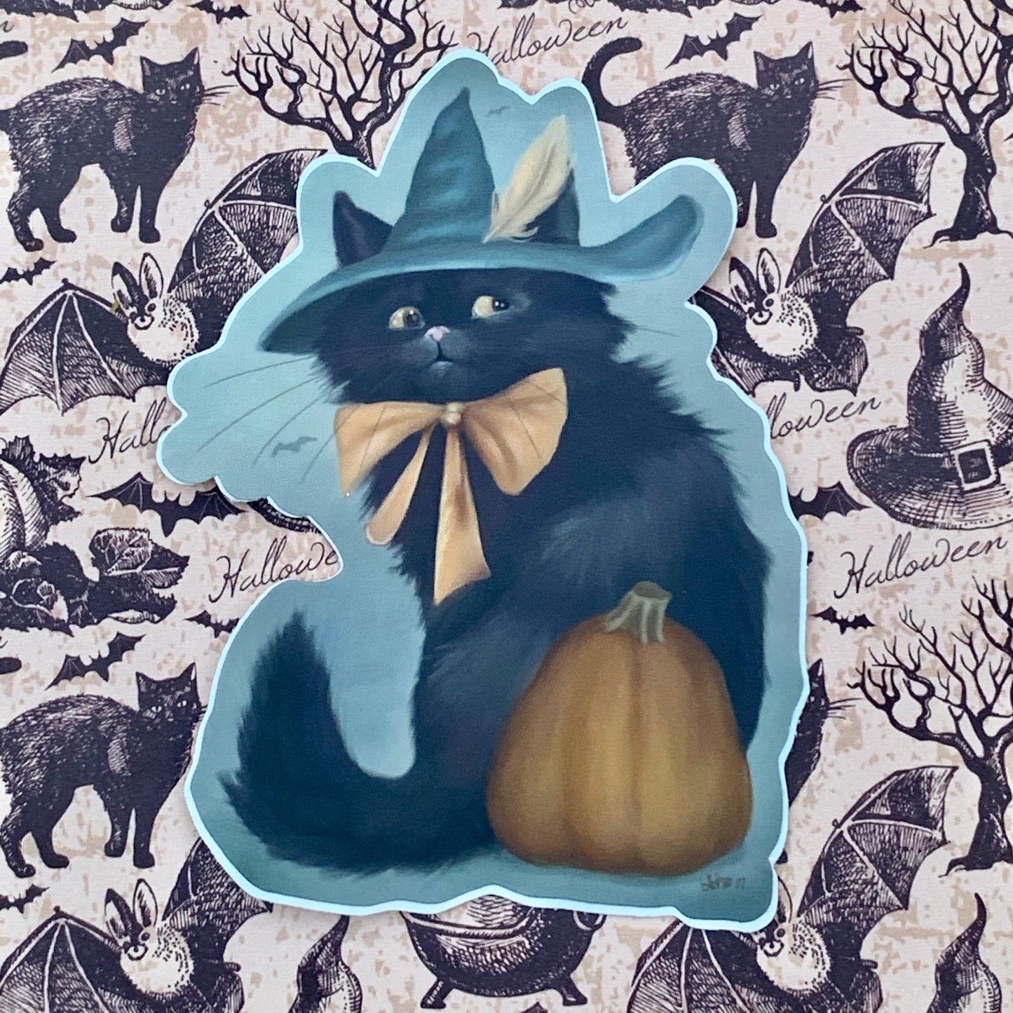 Familiar Feeling Black Cat Sticker Sticker Ash Evans