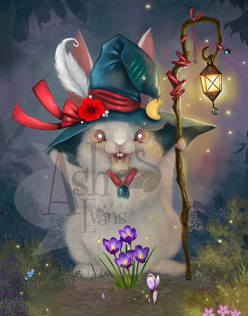 Garden Witch Bunny Print Print Ash Evans 