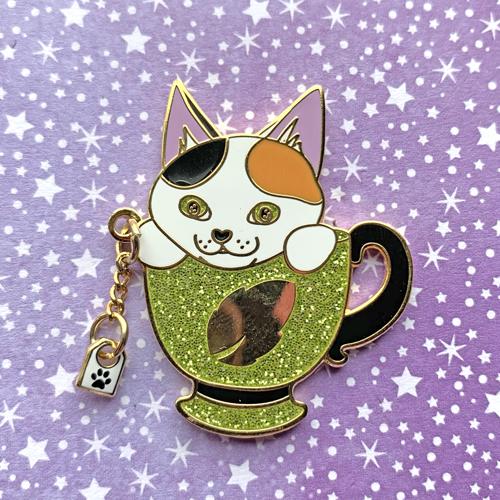 Green Tea Cat Pin Pin Ash Evans