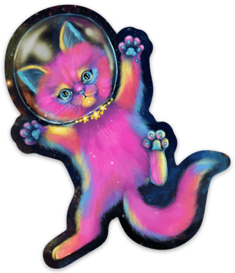 Lost in Space Cat Sticker Sticker Ash Evans