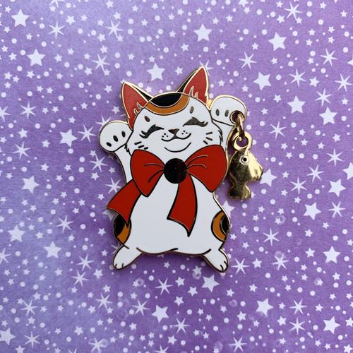 Lucky Cat with Carp Pin Pin Ash Evans