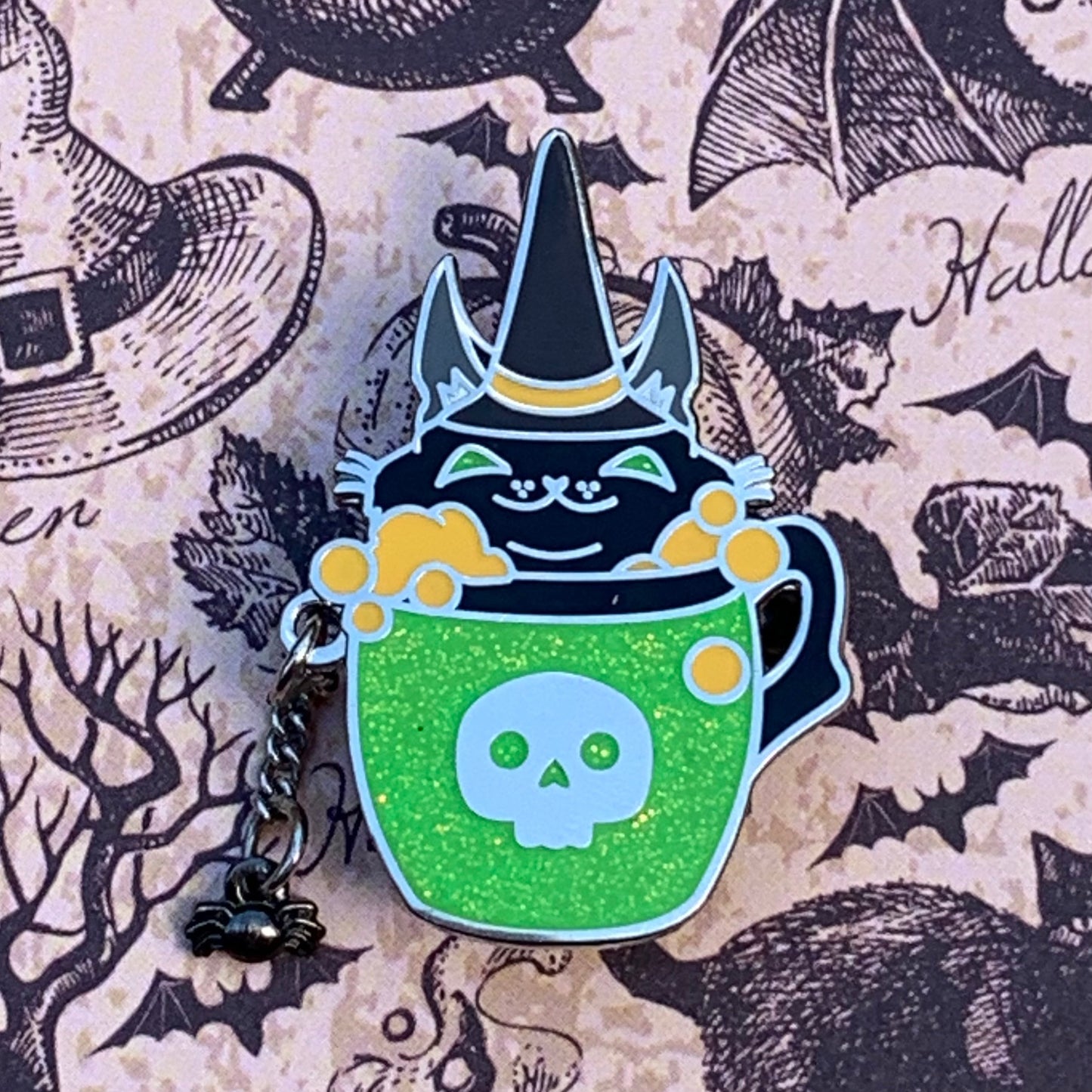 Poison Tea Cat Enamel Pin Pin Ash Evans