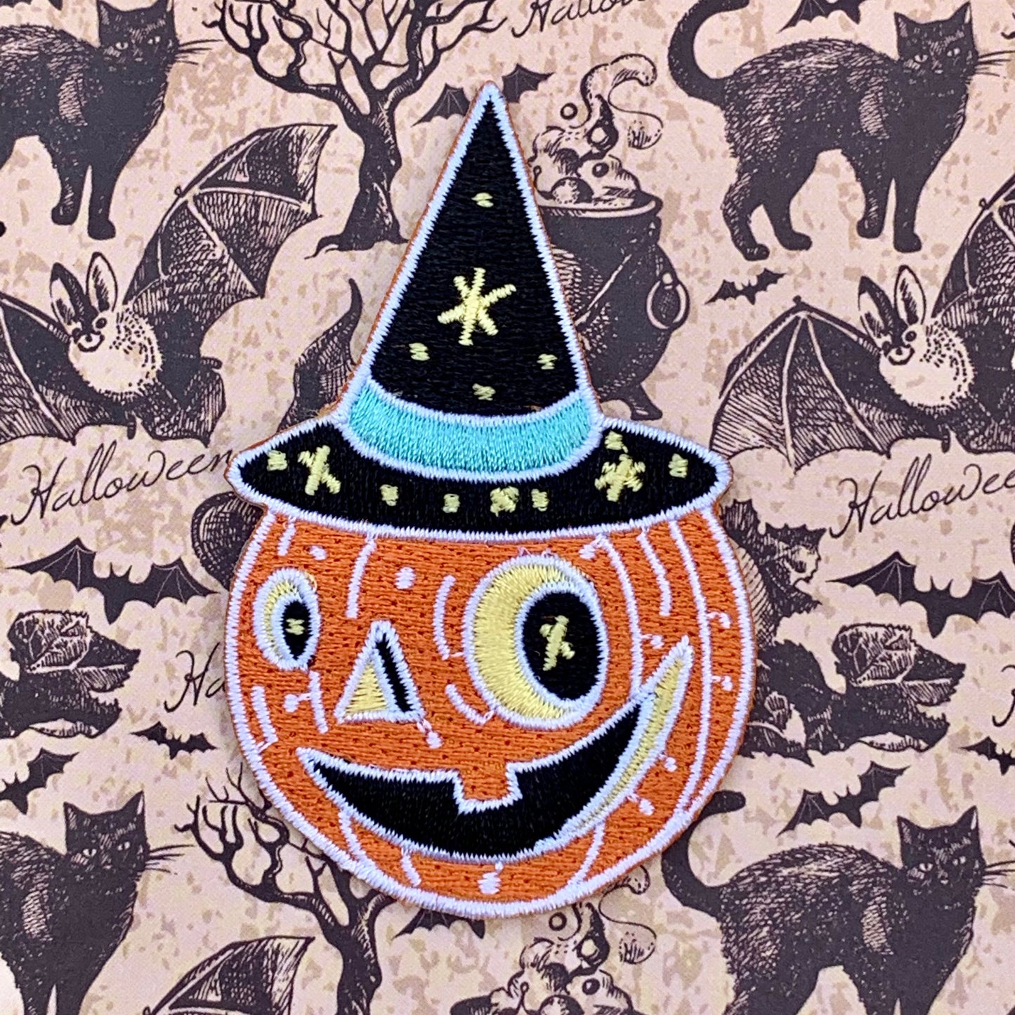 Pumpkin Man Halloween Iron on patch Ash Evans