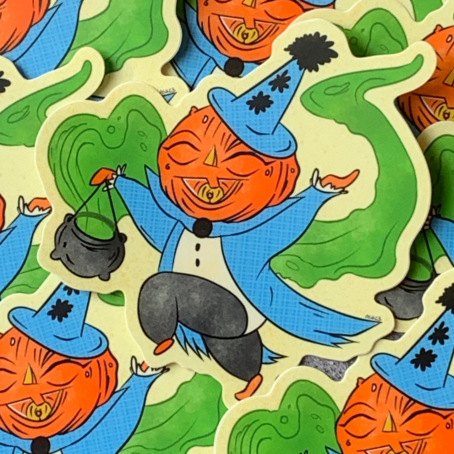 Pumpkin Reveler Retro Sticker Sticker Ash Evans