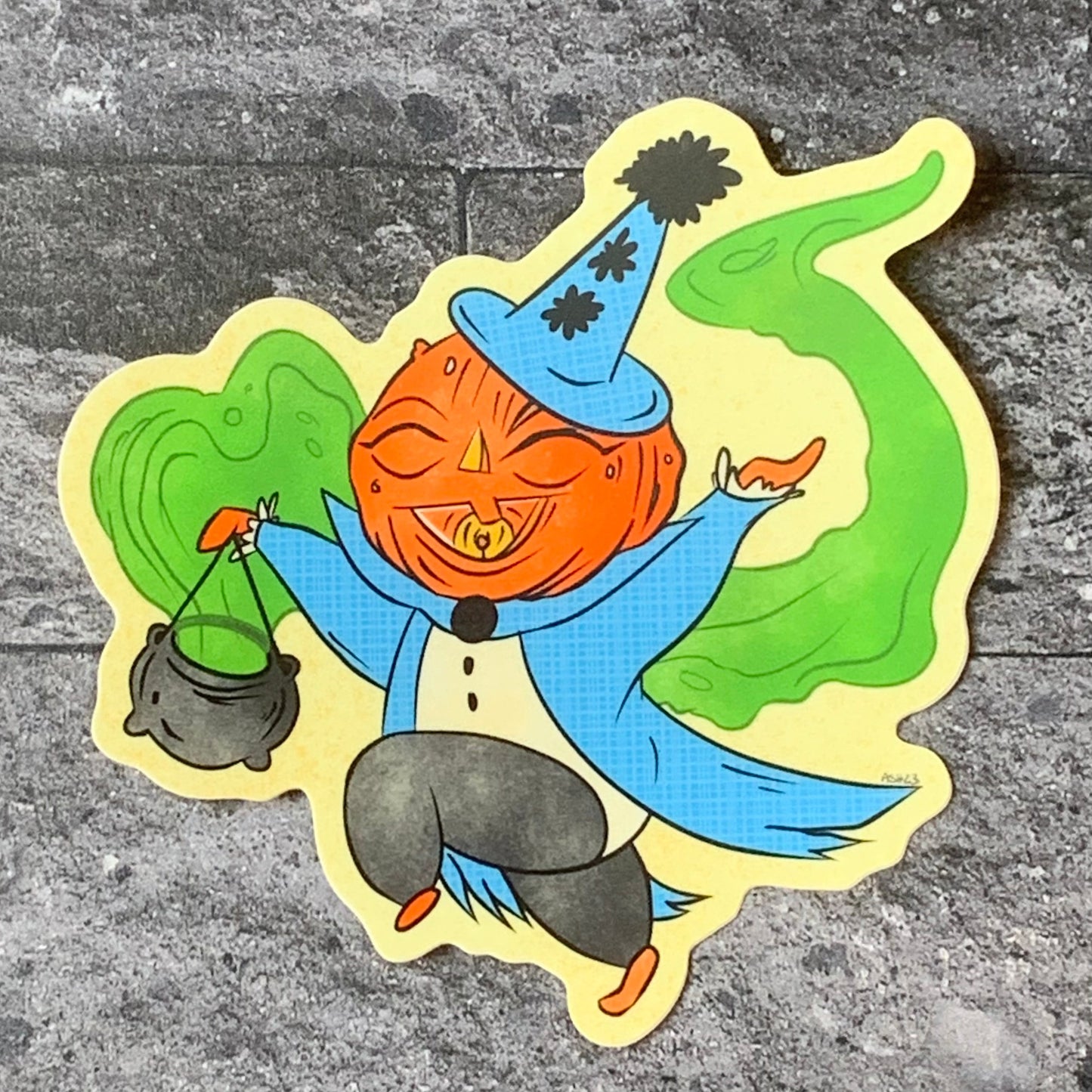 Pumpkin Reveler Retro Sticker Sticker Ash Evans