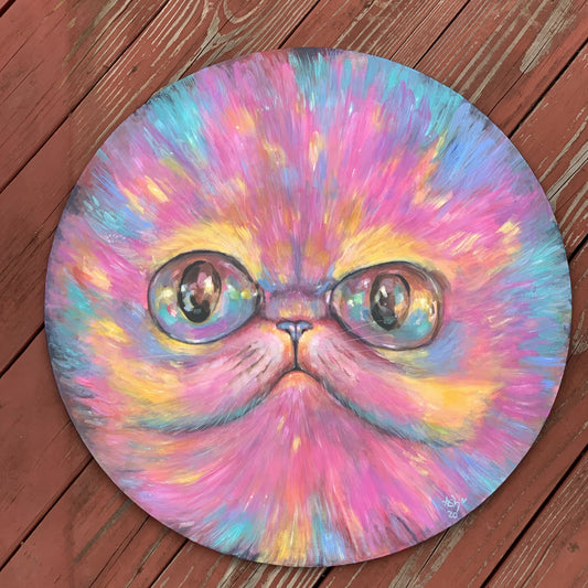 Rainbow Kitten original acrylic Ash Evans 