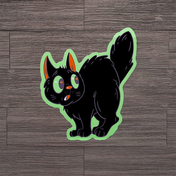 Scardey Cat Halloween Black Cat Sticker Sticker Ash Evans