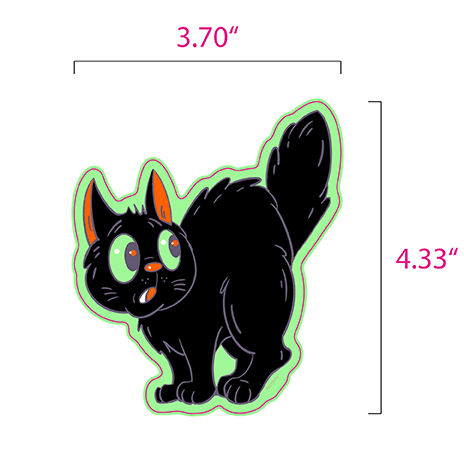 Scardey Cat Halloween Black Cat Sticker Sticker Ash Evans