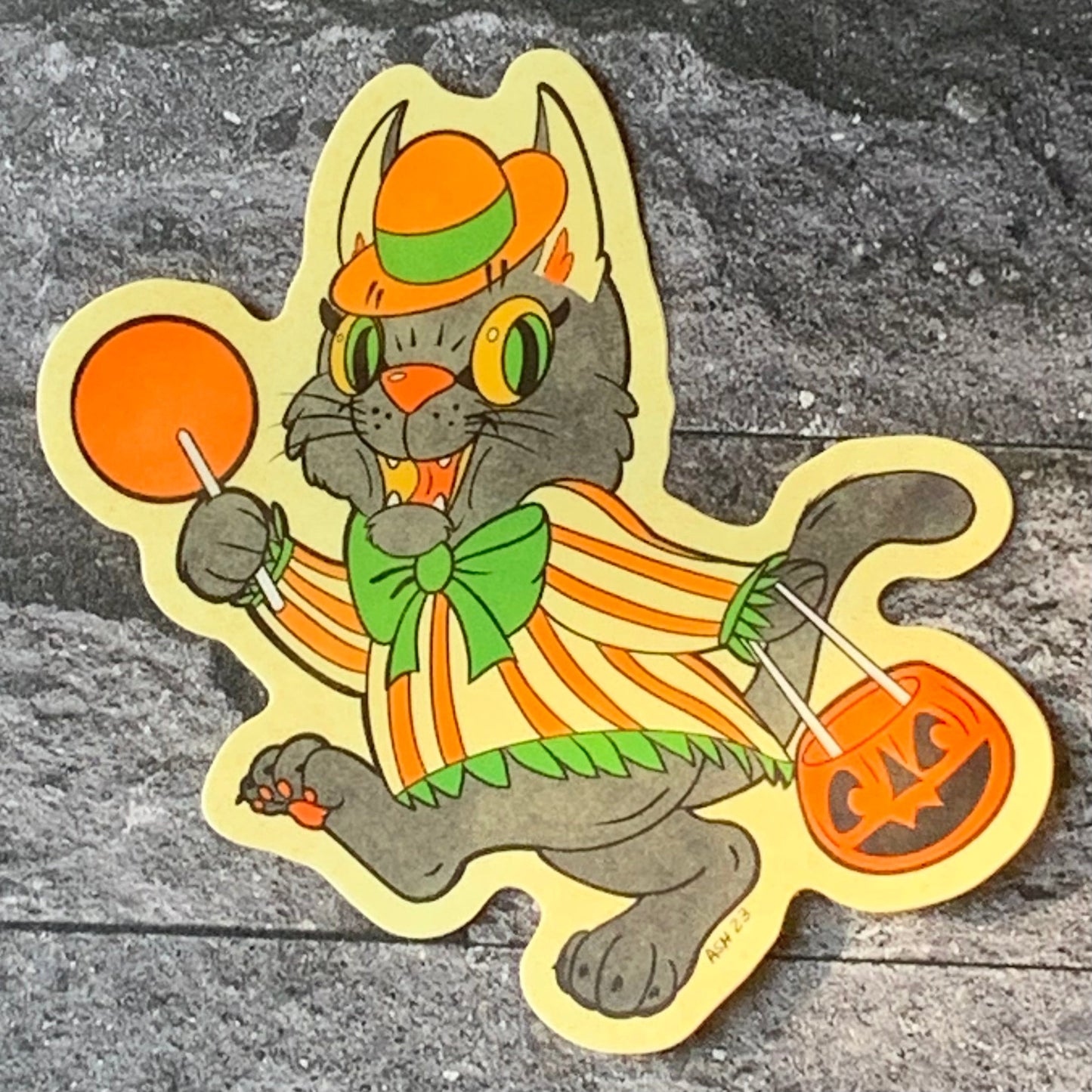 Scratch Black Cat Halloween Sticker Sticker Ash Evans