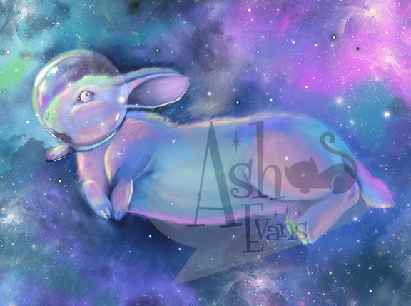 Space Bun art Print Print Ash Evans