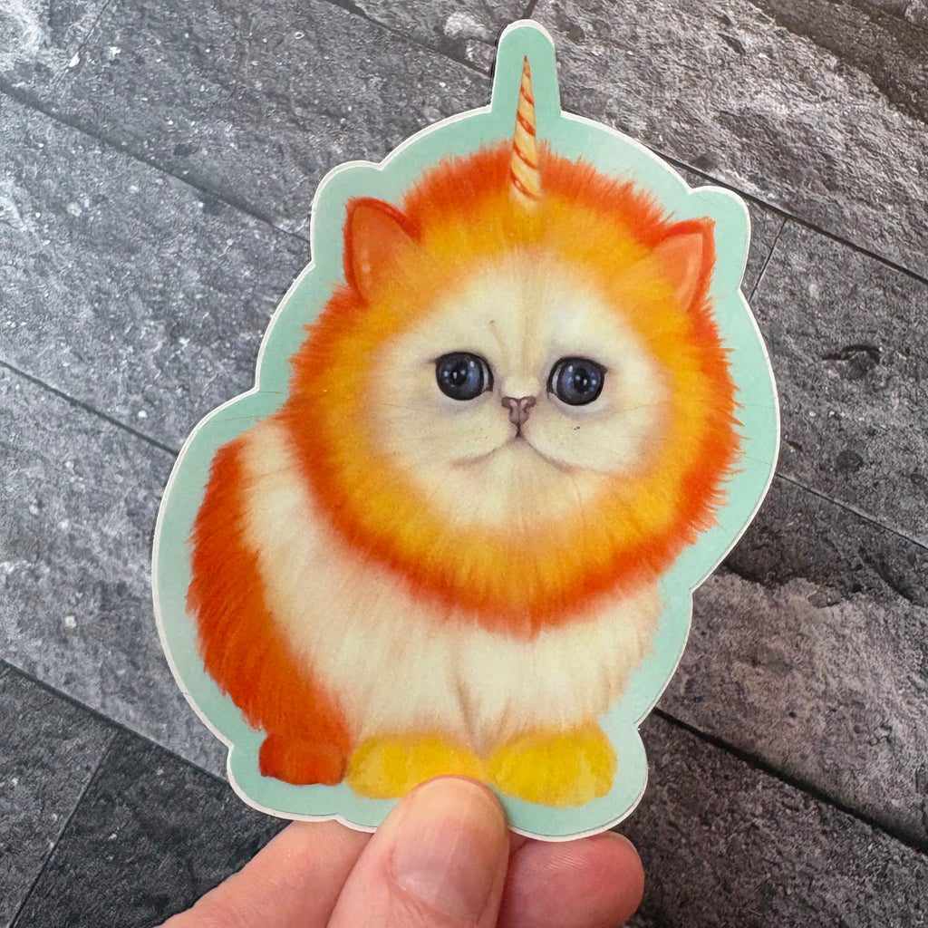 Candy Corn Mewnicorn Sticker - Ash Evans