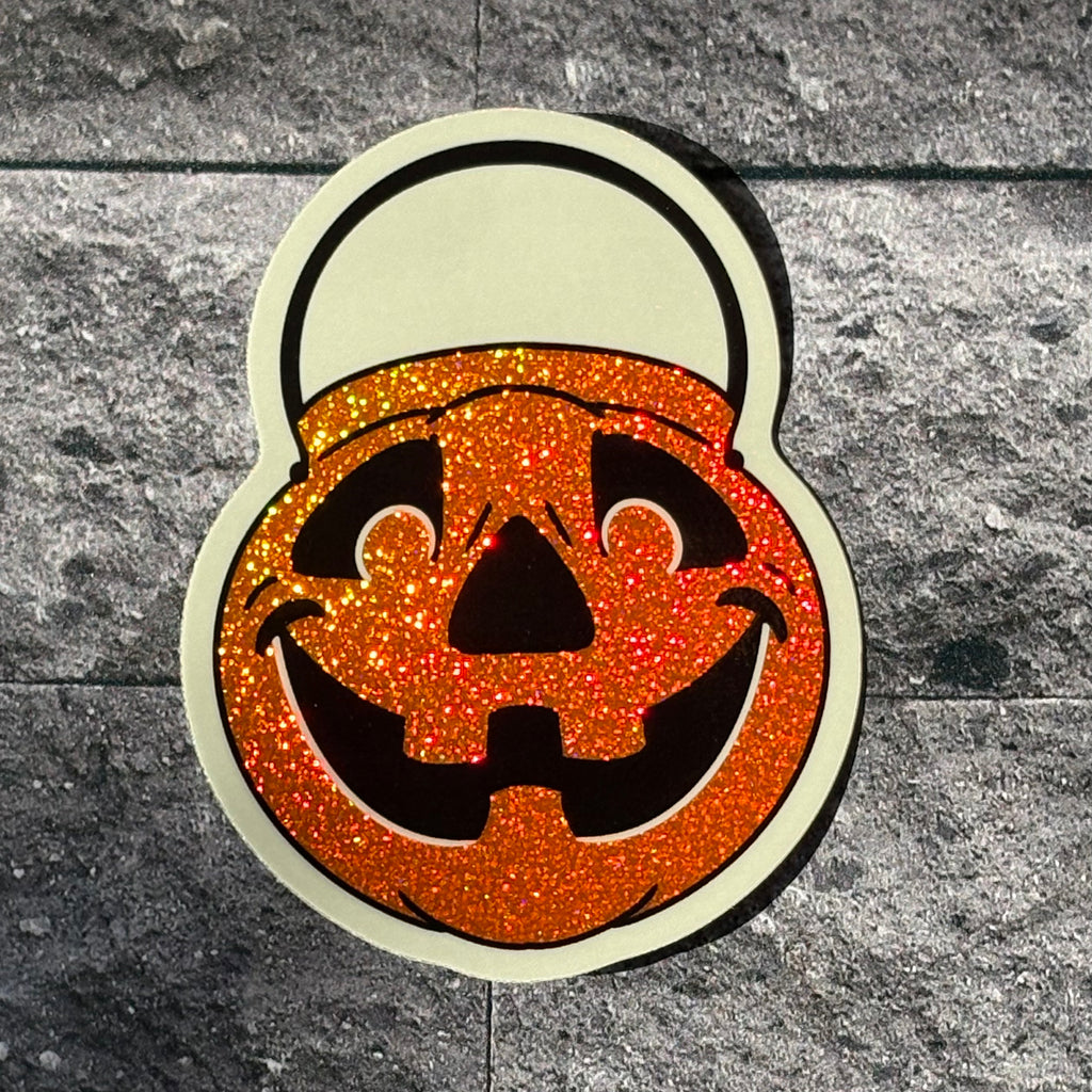 Retro Halloween Pumpkin pail vinyl sticker - Ash Evans
