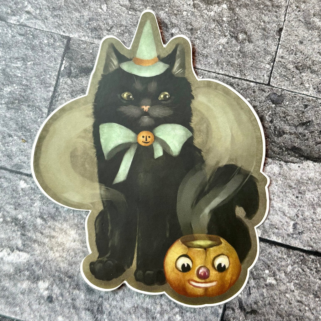Bewitching Brew Black Cat Sticker - Ash Evans