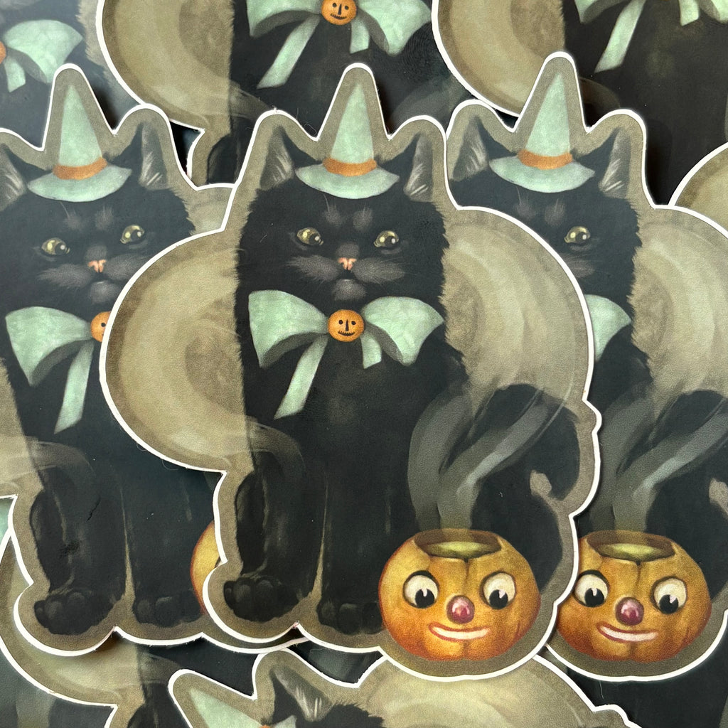 Bewitching Brew Black Cat Sticker - Ash Evans