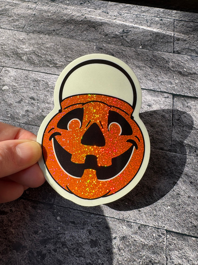 Retro Halloween Pumpkin pail vinyl sticker - Ash Evans