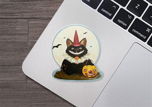 Party Cat Halloween Sticker Sticker Ash Evans 