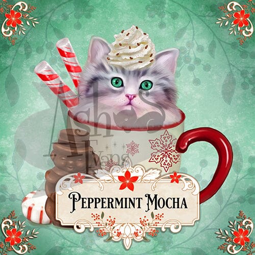 Peppermint Mocha Kit tea label art print Print Ash Evans 