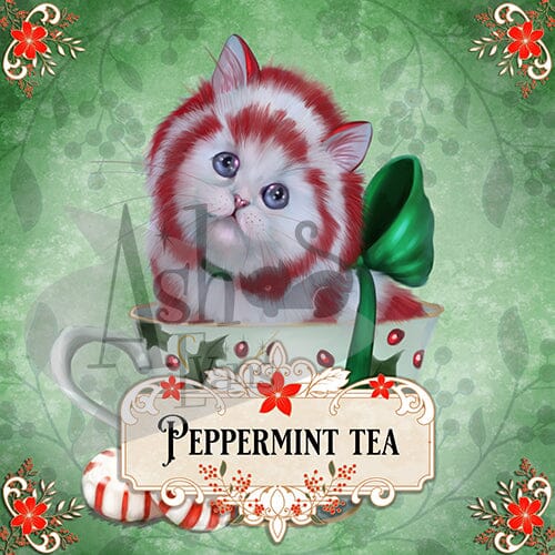 Peppermint Tea Kit tea label art print Print Ash Evans 