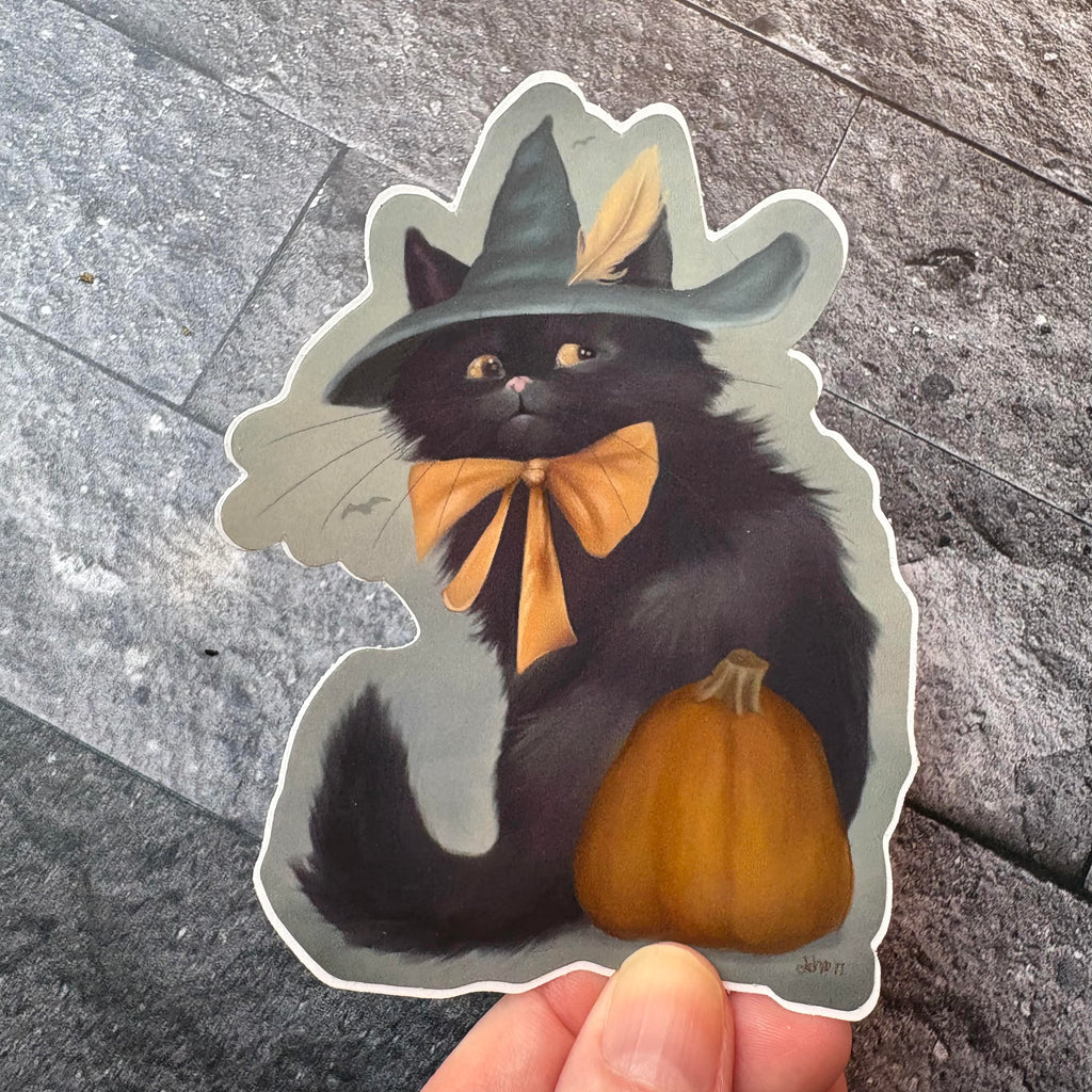 Familiar Feeling Black Cat Sticker - Ash Evans