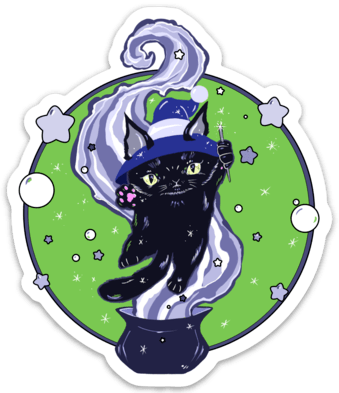 Fortuna the Cat Sticker Sticker Ash Evans 