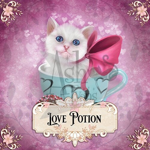 Love Potion Kit-Tea label print Print Ash Evans 