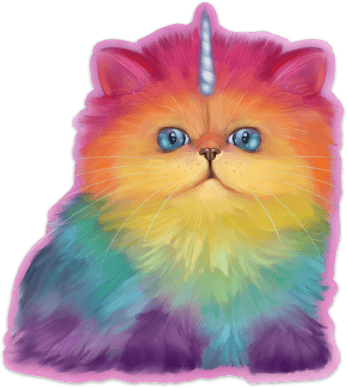 Mewnicorn Cat Sticker Sticker Ash Evans Rainbow 