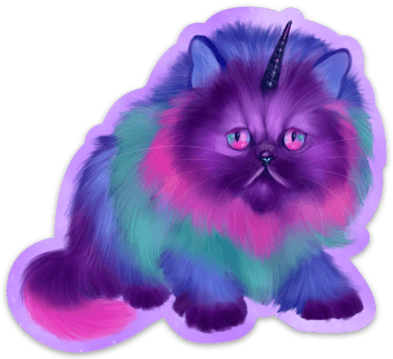 Mewnicorn Cat Sticker Sticker Ash Evans Stormy 