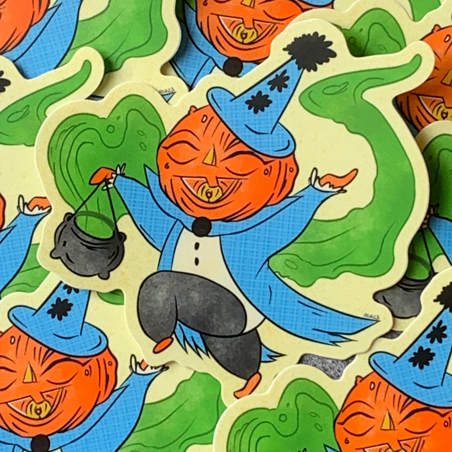 Pumpkin Reveler Retro Sticker Sticker Ash Evans 