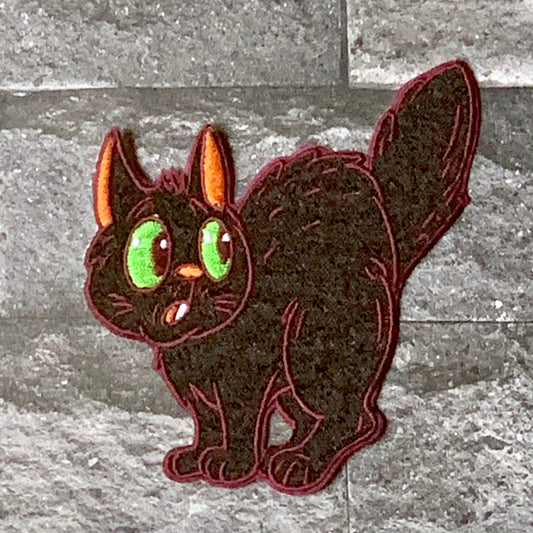 Scaredy Cat Halloween Black Cat Patch Iron On patch Ash Evans 