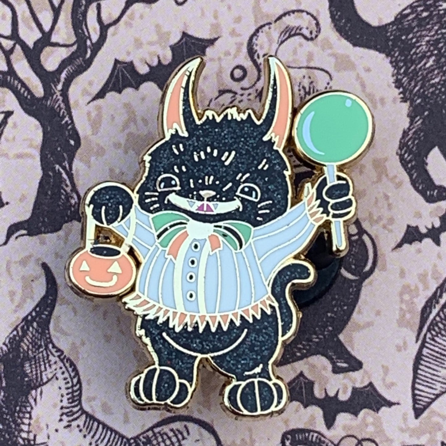 Scratch cat enamel pin Pin Ash Evans 