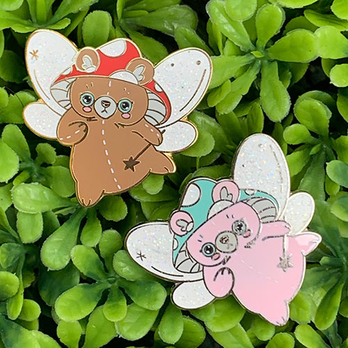 Truffle fairy bear enamel pin Pin Ash Evans 